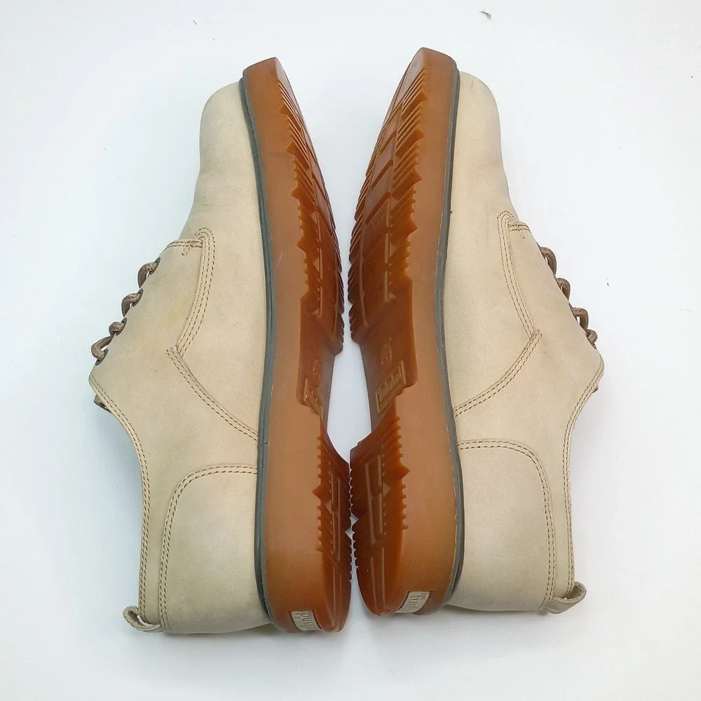 Timberland 970 Oxford Shoes Men Size‎ 9.5M Beige Leather Lace Up Gum Sole